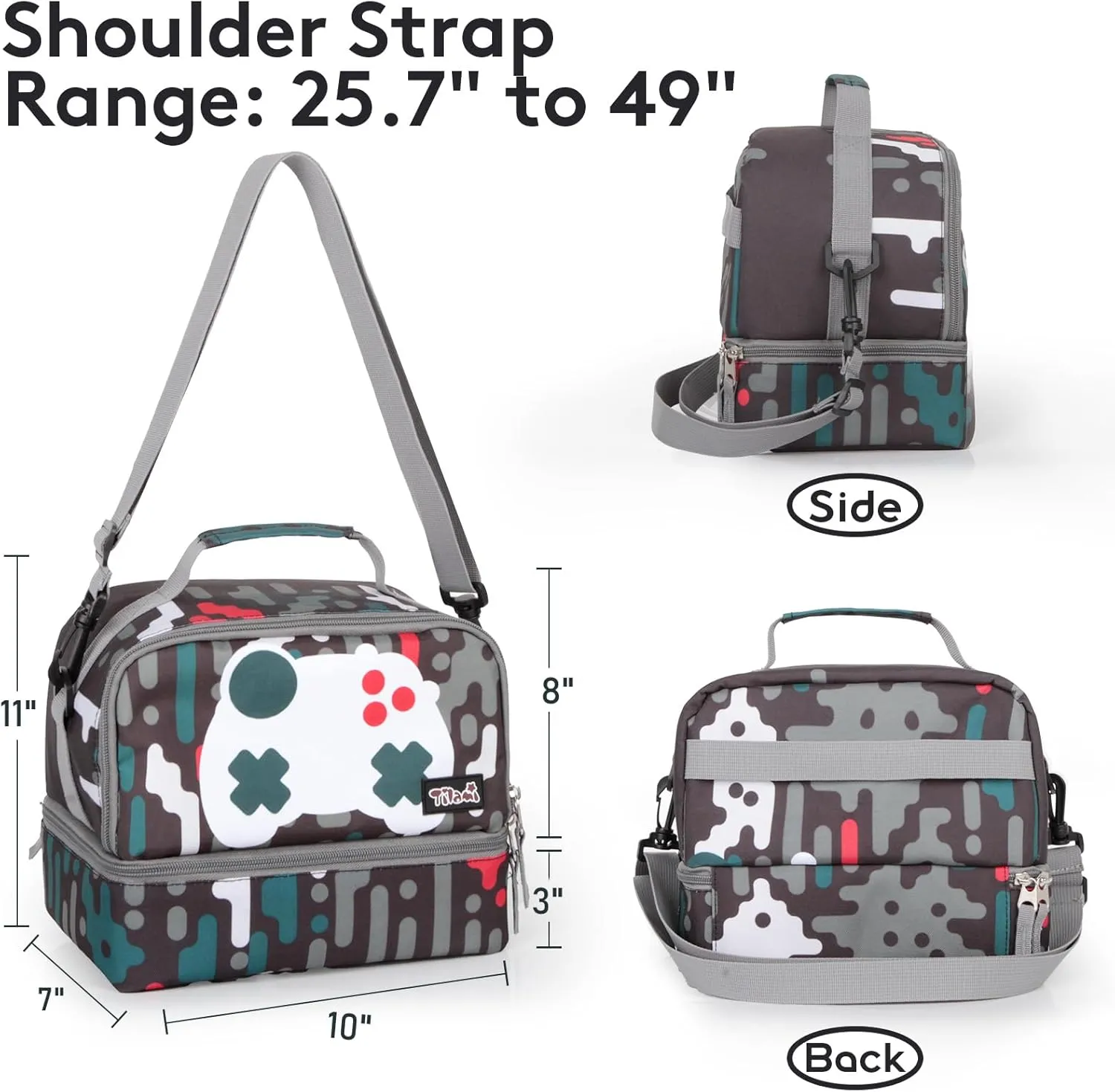 Tilami Rolling Backpack for Kids 18 Inch Wheeled Bookbag for Boys & Girls for School & Travel,Game