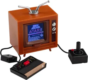 Tiny Arcade Atari 2600 3.5" Mini Retro Game - Playable Console & TV w/ Real Gameplay & Sound-10 Classic Video Games: Pac-Man, Breakout, &More(Ages 8 )