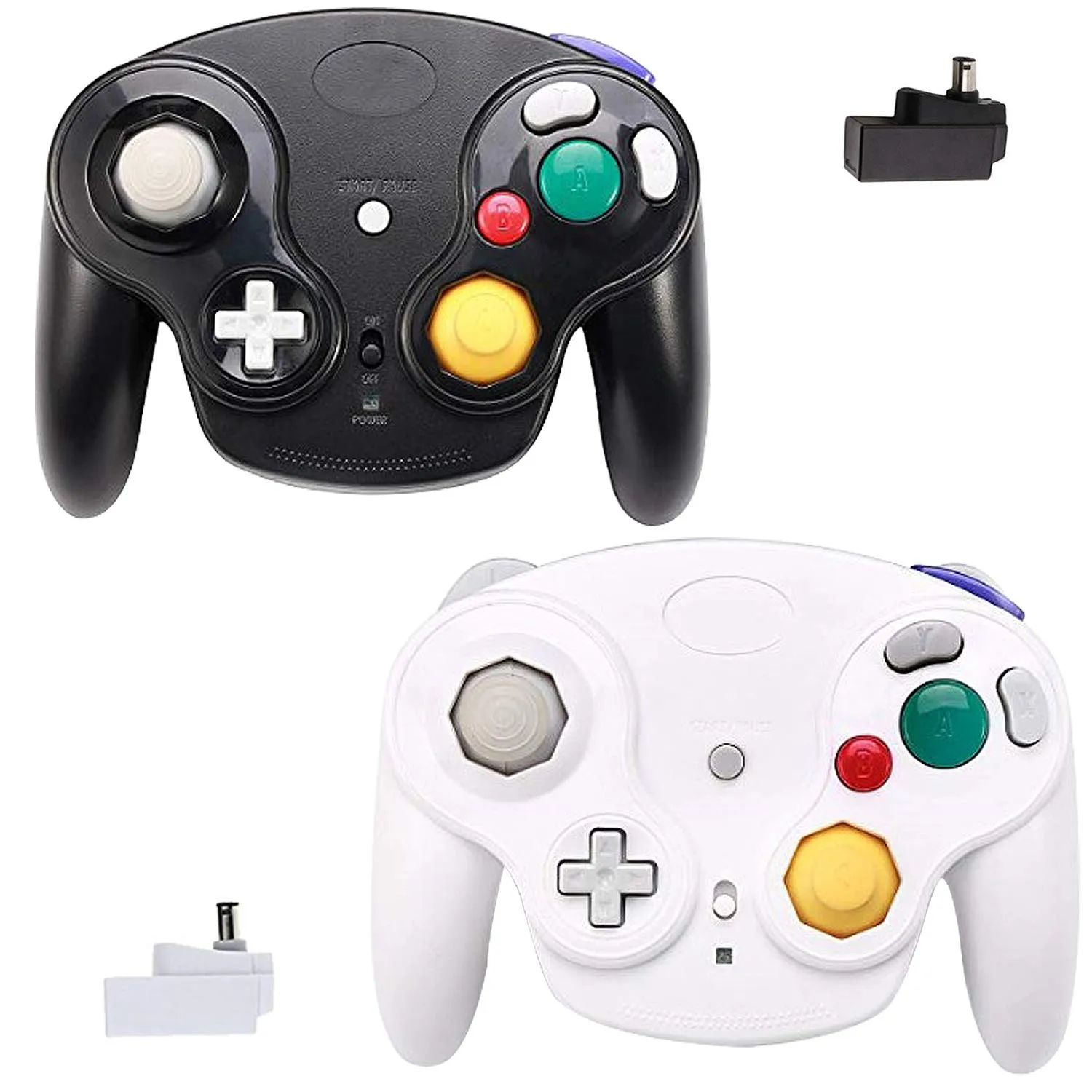 TOOPONE Wireless Gamecube Controllers, Classic Gamecube Wavebird Wireless wii Controller Remote Gamepad Joystick for Nintendo Gamecube Console, Compatible with Wii (Black and White)