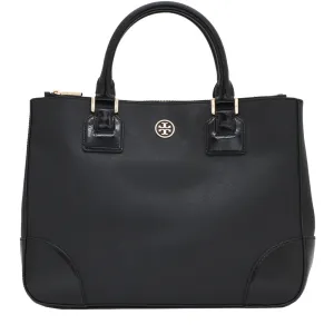 Tory Burch Robinson Double Zip Tote Bag- Black