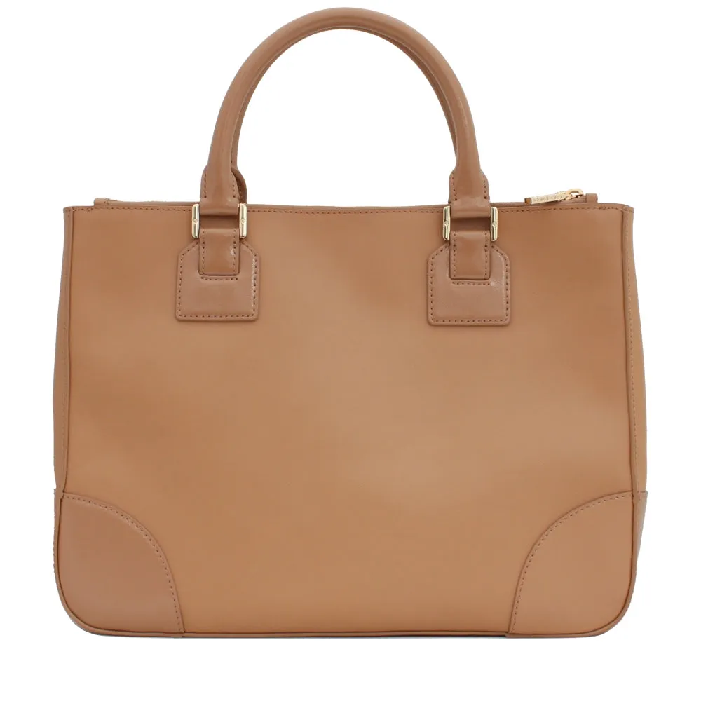 Tory Burch Robinson Double Zip Tote Bag- Black