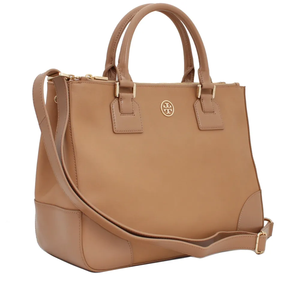 Tory Burch Robinson Double Zip Tote Bag- Black