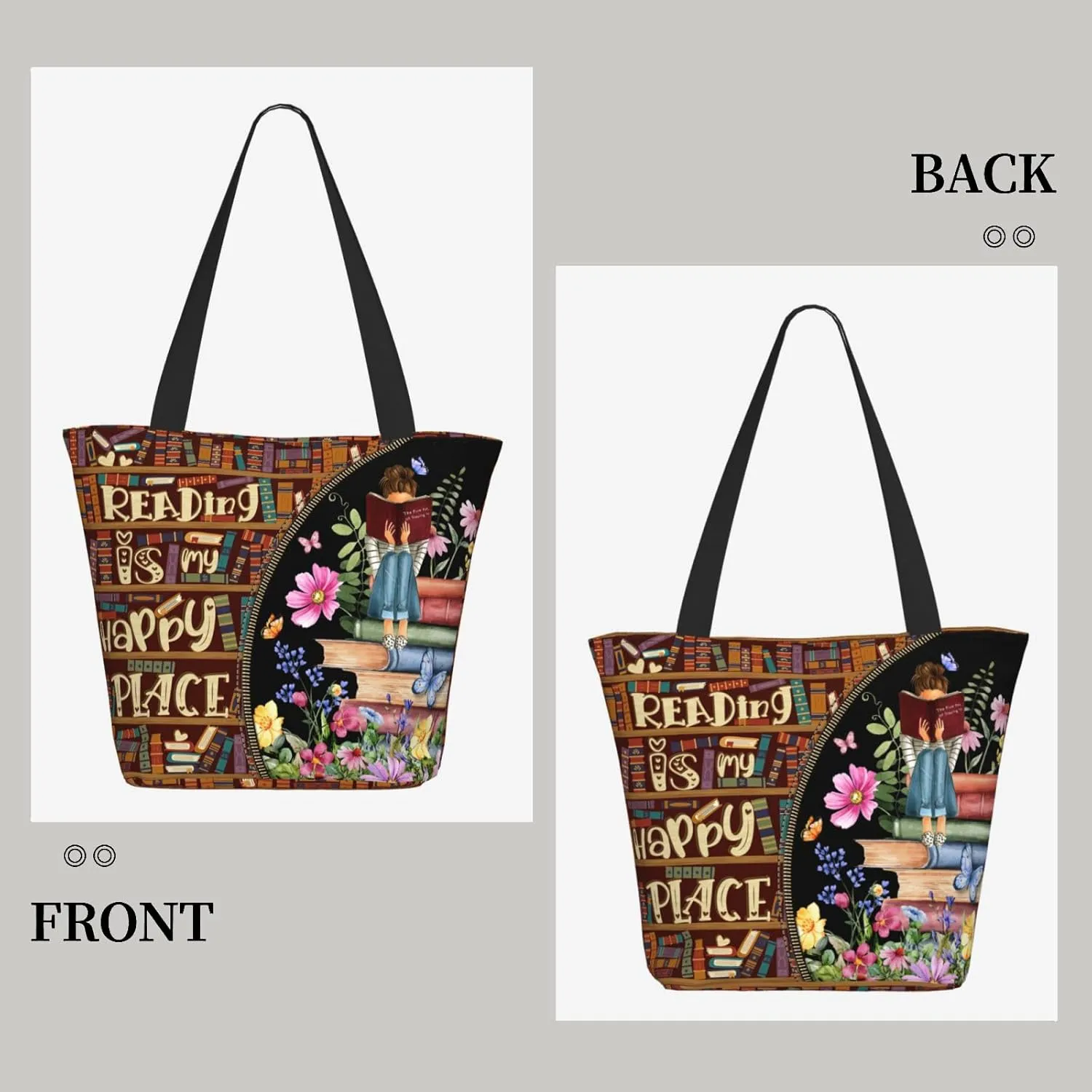 Tote Bag for Women Reusable Shopping Tote Bag Zippered Inspirational Scripture Shoulder Bags