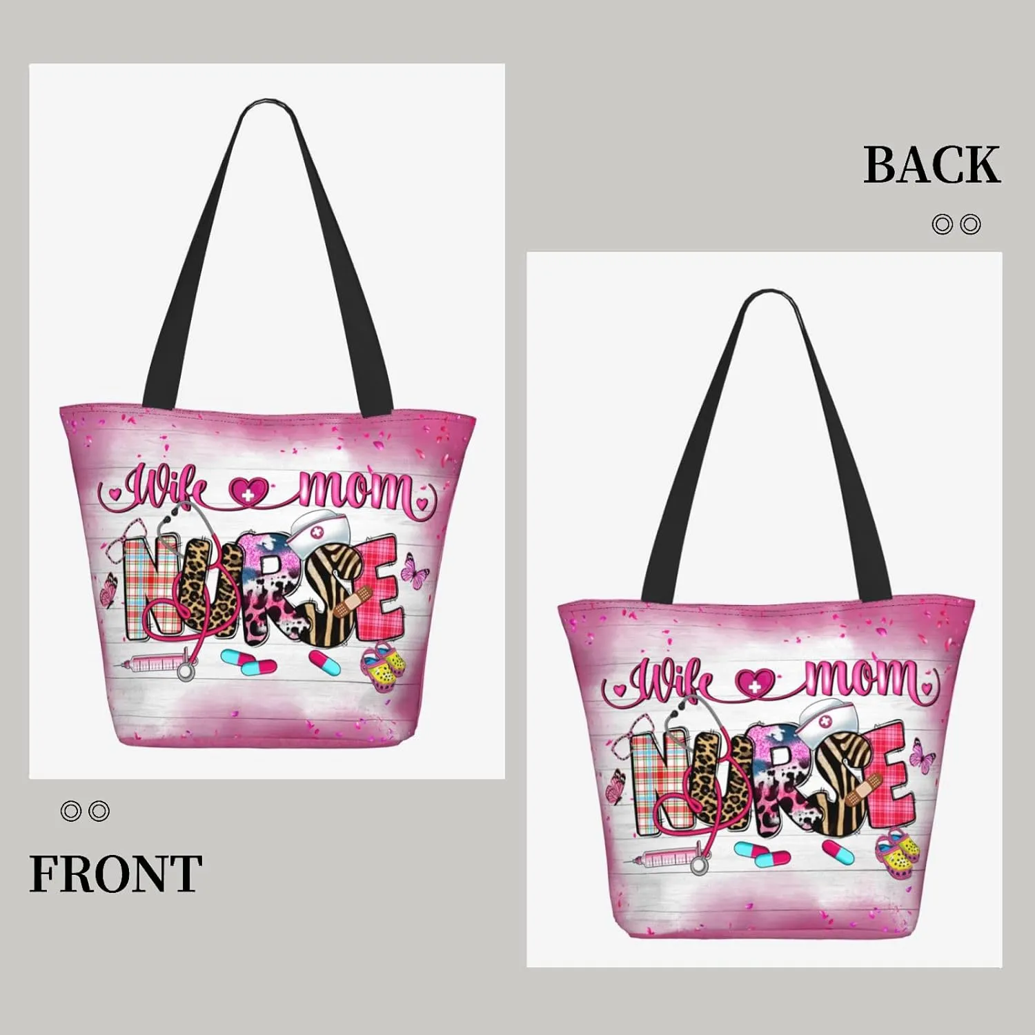 Tote Bag for Women Reusable Shopping Tote Bag Zippered Inspirational Scripture Shoulder Bags