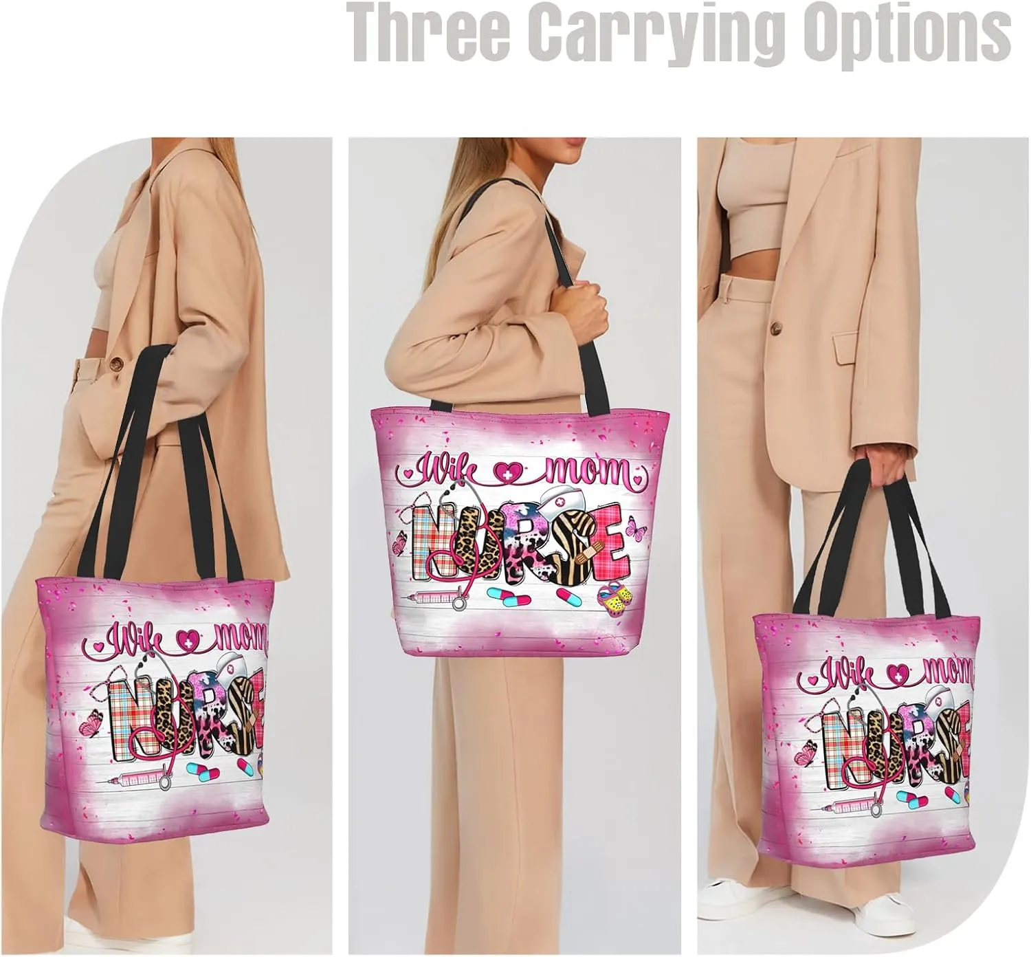 Tote Bag for Women Reusable Shopping Tote Bag Zippered Inspirational Scripture Shoulder Bags