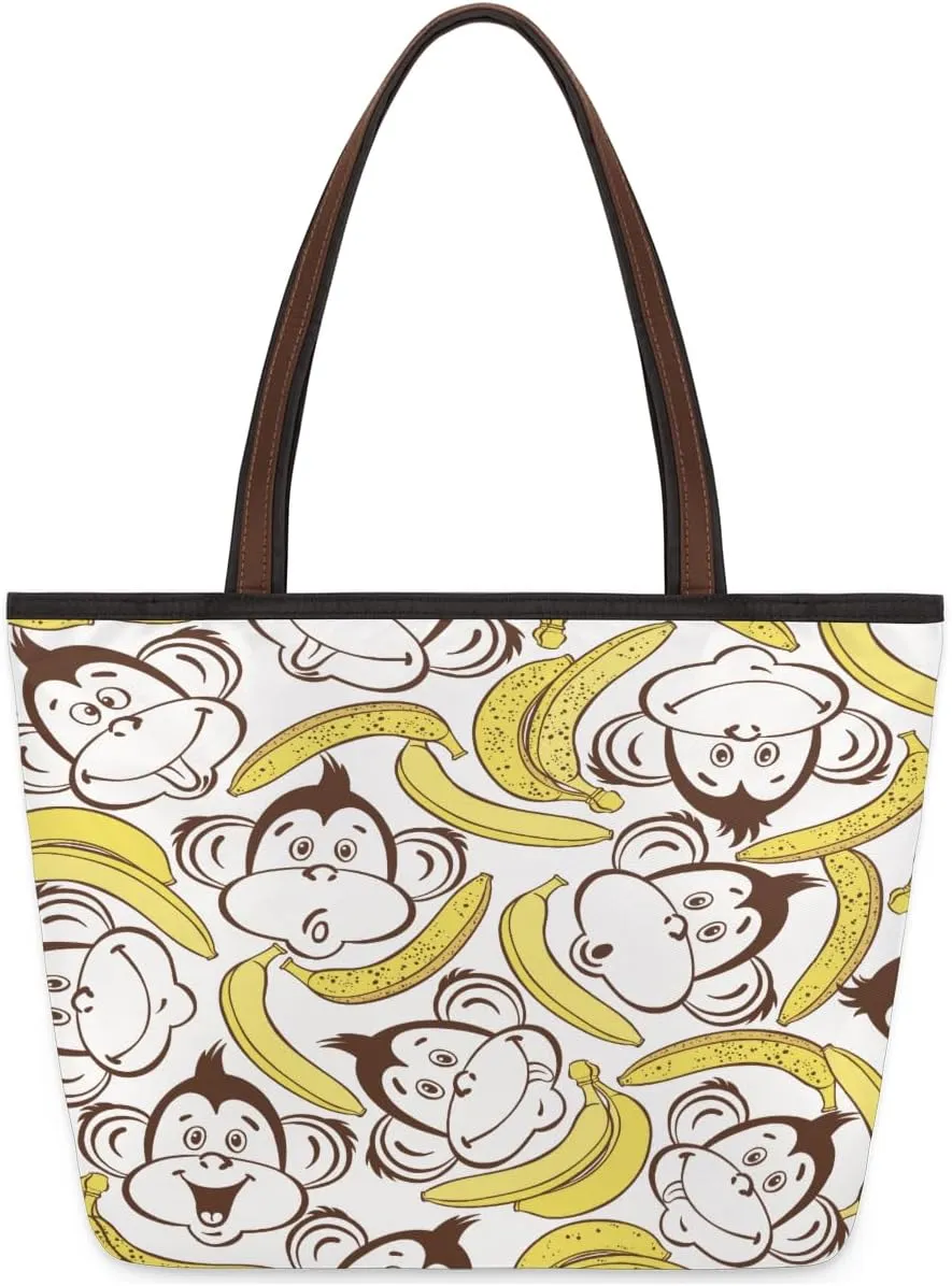 Tote Bag for Women with Zipper Large Capacity Top Handle Casual Shoulder Bag Handbag Reusable Shopping
