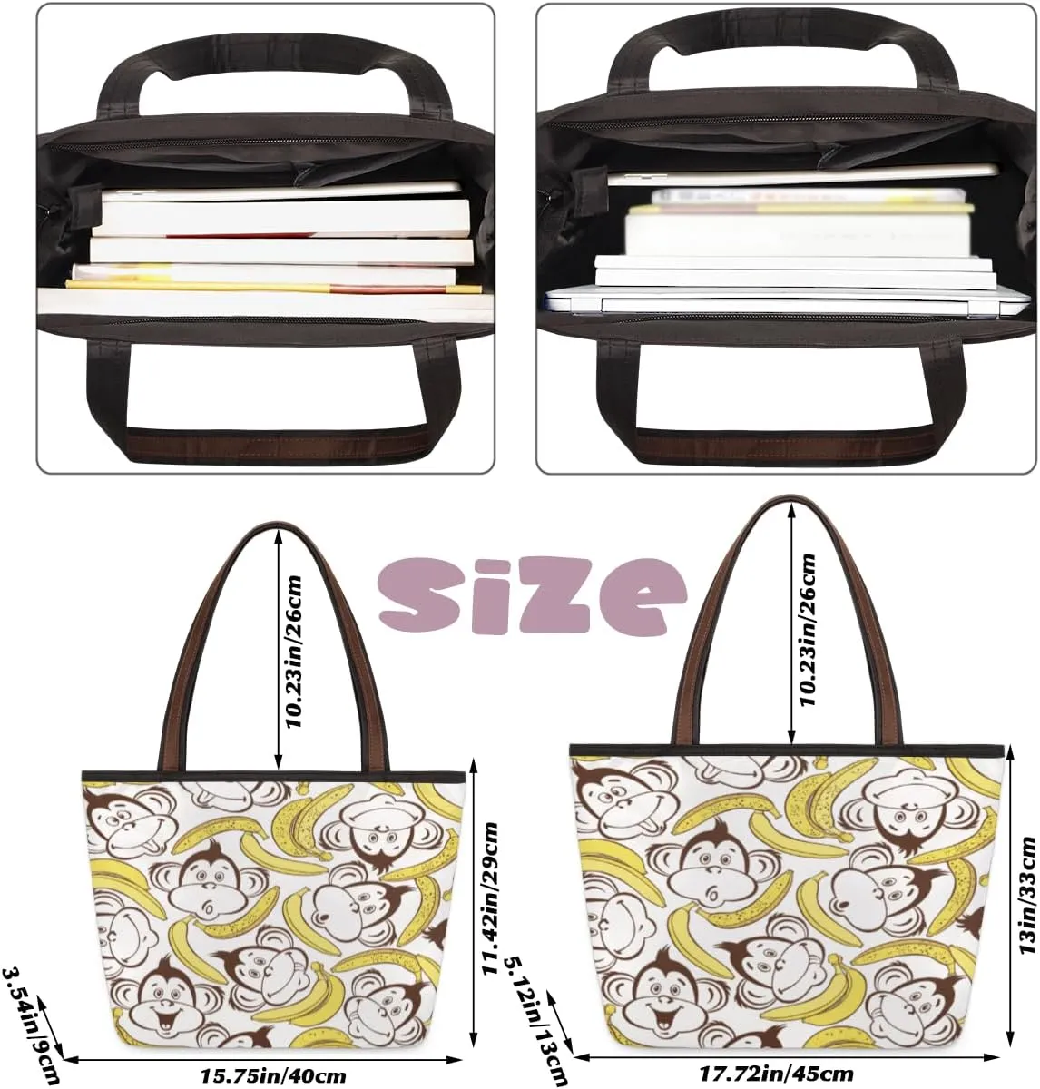 Tote Bag for Women with Zipper Large Capacity Top Handle Casual Shoulder Bag Handbag Reusable Shopping