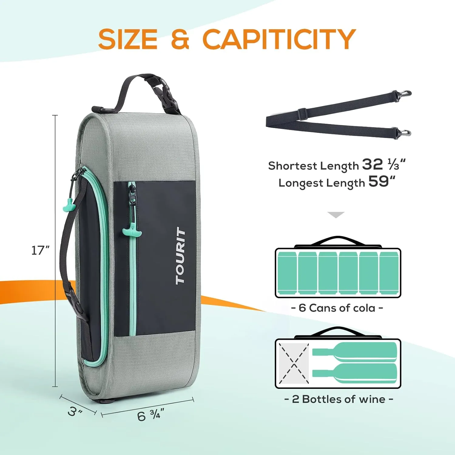 TOURIT Cooler Bag - 6-Can Insulated Sleeve, Small Soft Golf Accessories for Men, Fits Discreetly in Golf Bag