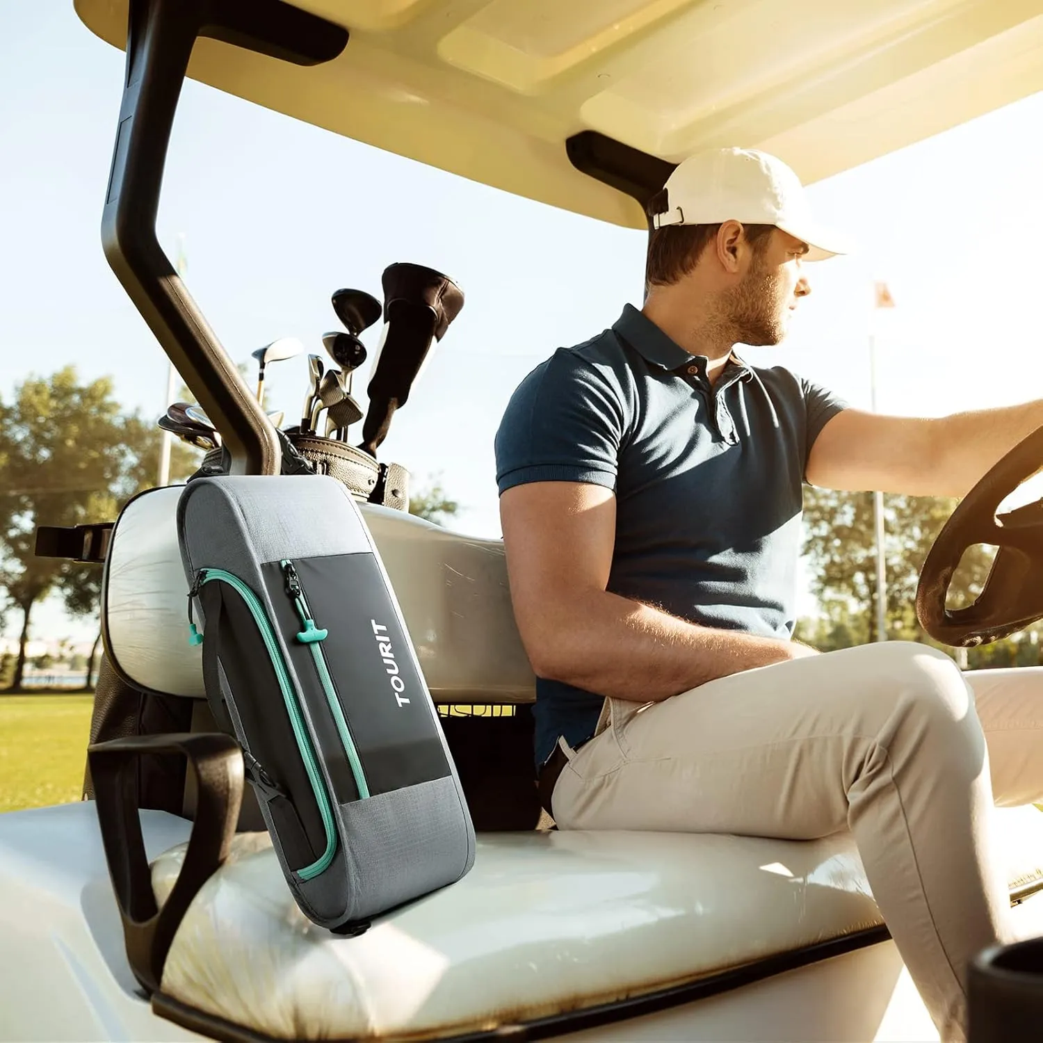 TOURIT Cooler Bag - 6-Can Insulated Sleeve, Small Soft Golf Accessories for Men, Fits Discreetly in Golf Bag