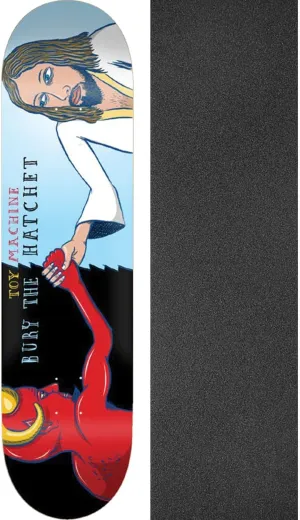 Toy Machine Skateboards Bury The Hatchet Skateboard Deck - 8.25" x 31.625" with Jessup Grip Tape Black Griptape - Bundle of 2 Items