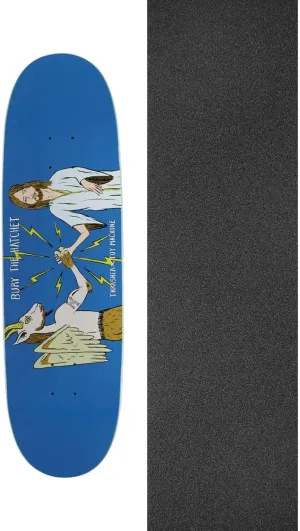 Toy Machine Skateboards Bury The Hatchet Skateboard Deck - 8.88" x 31.5" with Black Magic Skateboard Griptape Black - Bundle of 2 Items
