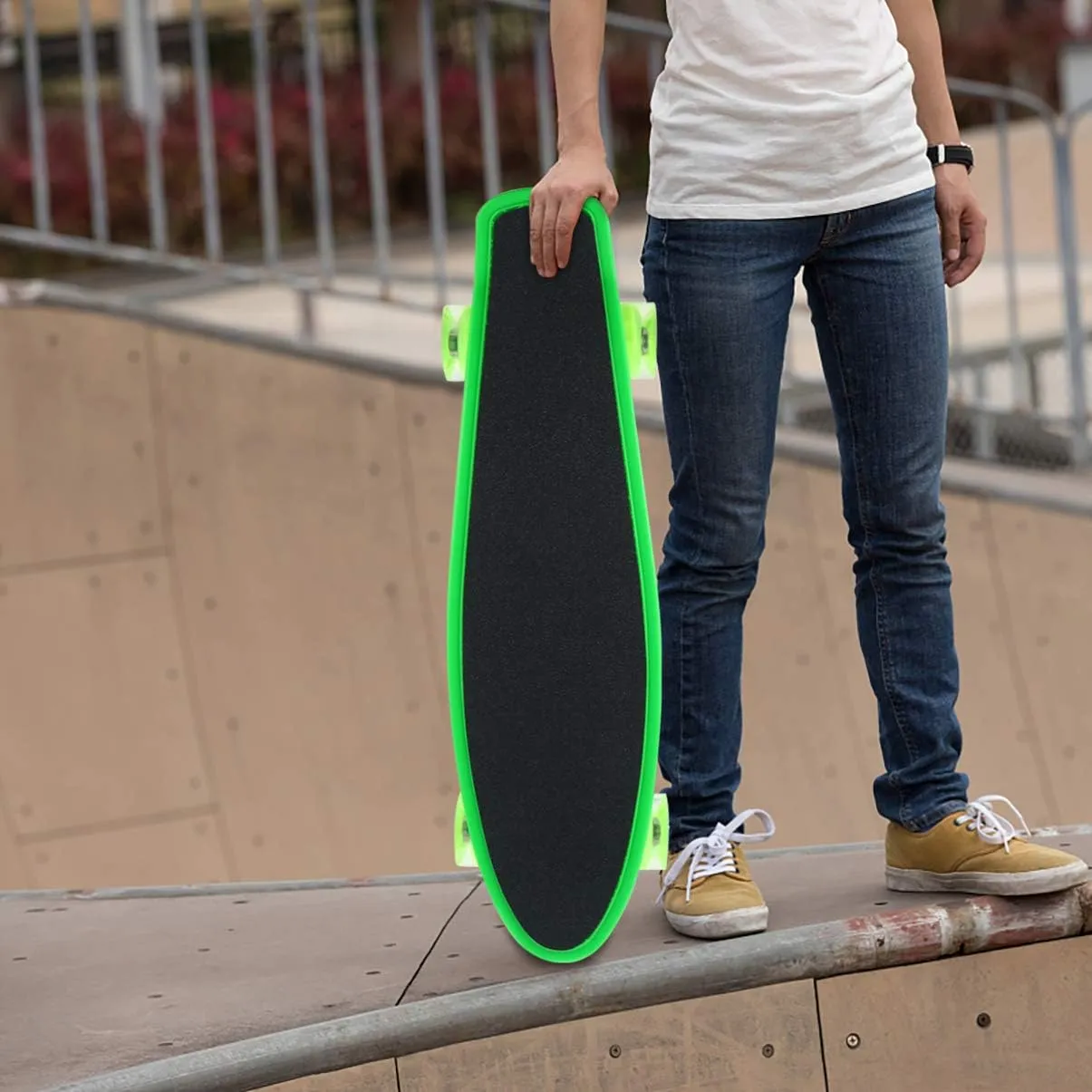 TOYANDONA Frosted Skateboard Outdoor Scooter with Four Wheels Skid Design Smooth Sliding and High Elastic PU Pads