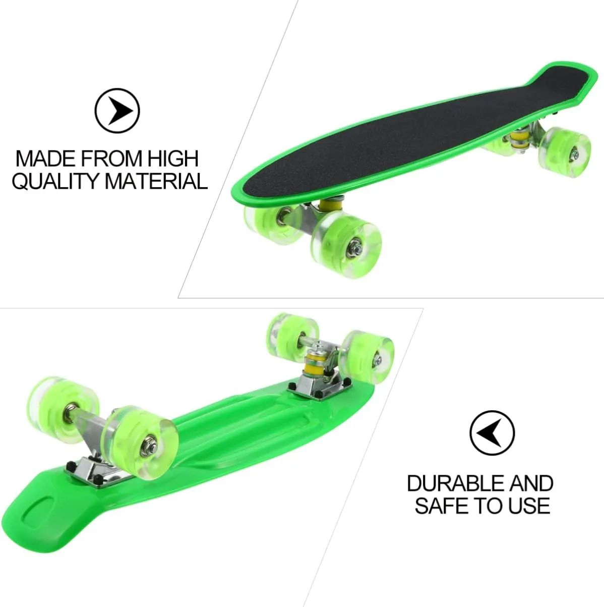 TOYANDONA Frosted Skateboard Outdoor Scooter with Four Wheels Skid Design Smooth Sliding and High Elastic PU Pads