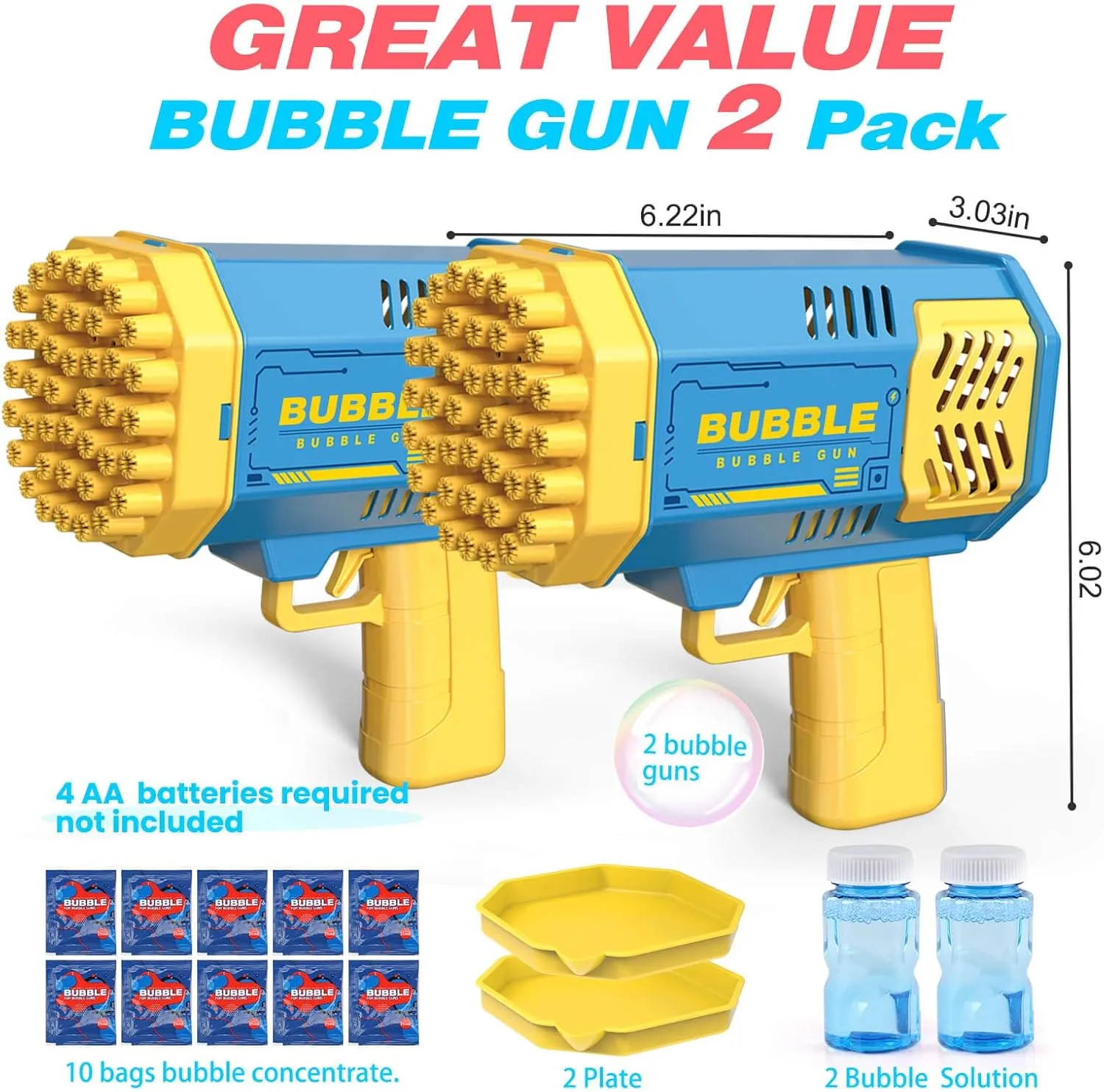 Toys for 3-8 Year Old Boys Girls: 2 Pack Bubble Machine for Kids with Bubble Solution, Gifts for 3 4 5 6 7 8 Years Old Boy Birthday Toy for Kid Toddlers Ages 4-6 Outdoor Wedding Bubbles Wands