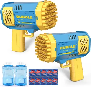 Toys for 3-8 Year Old Boys Girls: 2 Pack Bubble Machine for Kids with Bubble Solution, Gifts for 3 4 5 6 7 8 Years Old Boy Birthday Toy for Kid Toddlers Ages 4-6 Outdoor Wedding Bubbles Wands