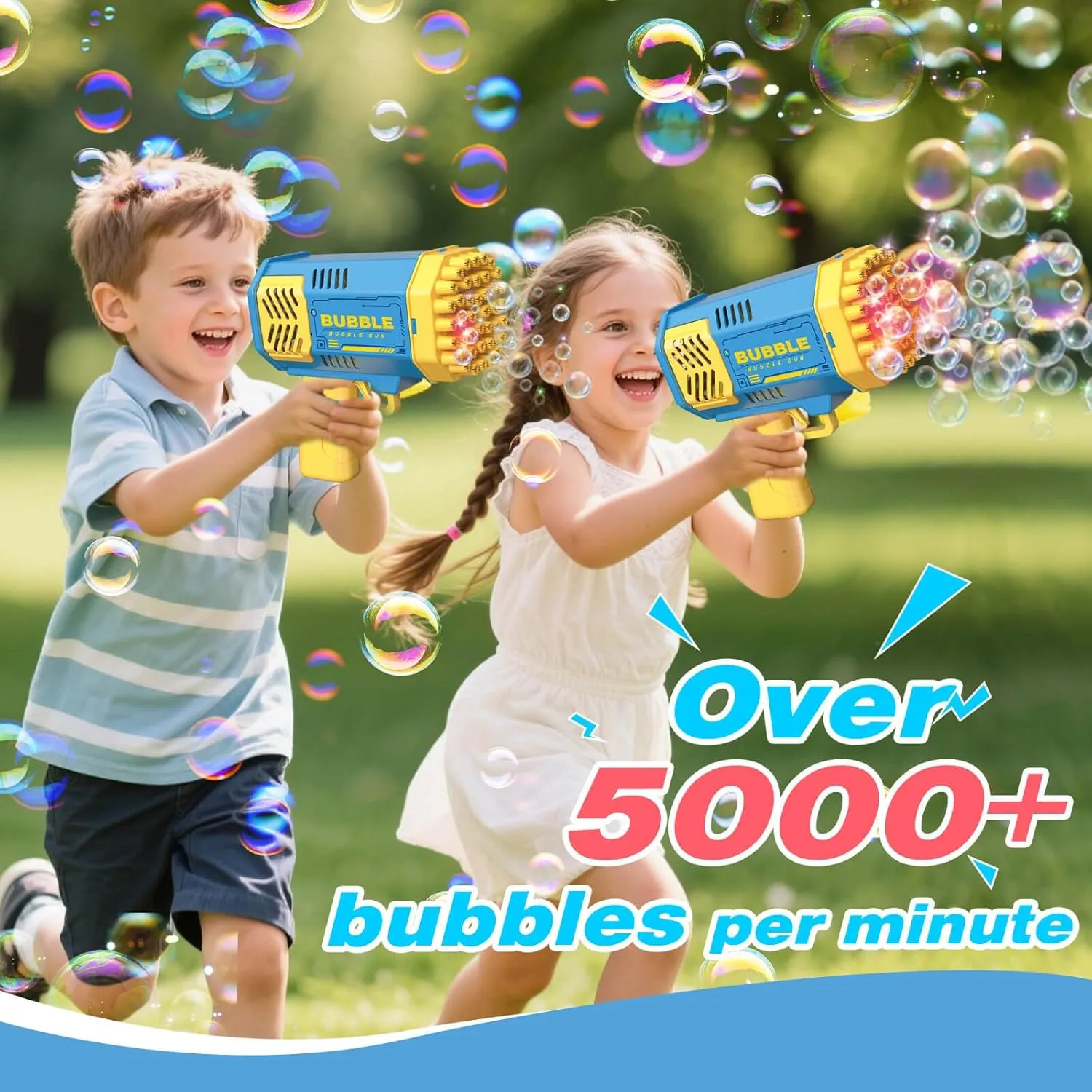 Toys for 3-8 Year Old Boys Girls: 2 Pack Bubble Machine for Kids with Bubble Solution, Gifts for 3 4 5 6 7 8 Years Old Boy Birthday Toy for Kid Toddlers Ages 4-6 Outdoor Wedding Bubbles Wands