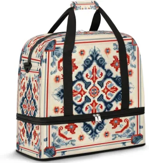 Traditional Cross Travel Duffel Bag, Travel Essentials, Gym Bag for Women, Weekender Overnight Bag With Shoes Compartment, Carry On Bags for Airplanes