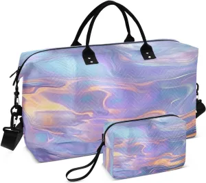 Travel Duffel Bag Large Weekender Overnight Bags for Women Men, Fluid Liquid Gym Bag with Toiletry Bag