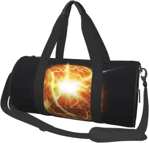 Travel Duffle Bag for Men Women, Ball Fireball Energy Duffle Bags for Sport Gym Overnight Luggage