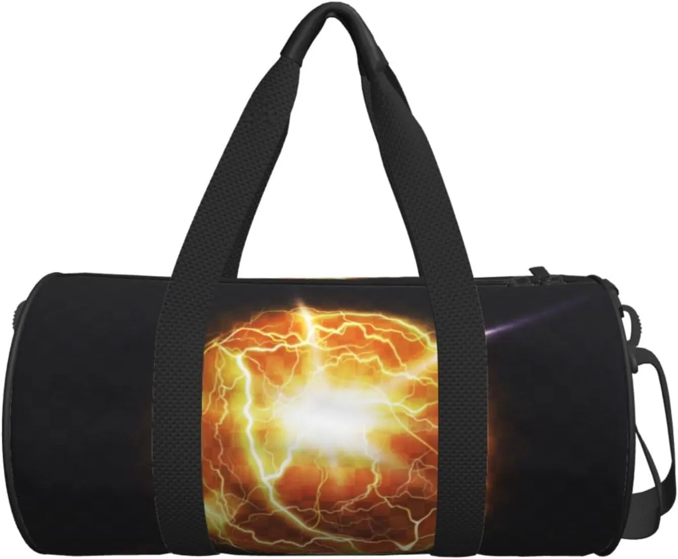 Travel Duffle Bag for Men Women, Ball Fireball Energy Duffle Bags for Sport Gym Overnight Luggage