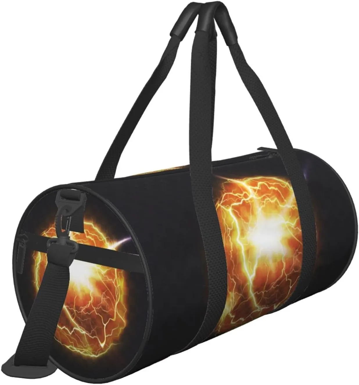 Travel Duffle Bag for Men Women, Ball Fireball Energy Duffle Bags for Sport Gym Overnight Luggage