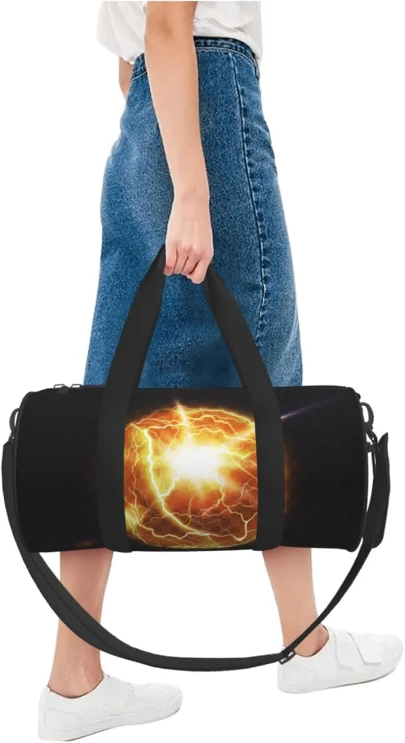Travel Duffle Bag for Men Women, Ball Fireball Energy Duffle Bags for Sport Gym Overnight Luggage