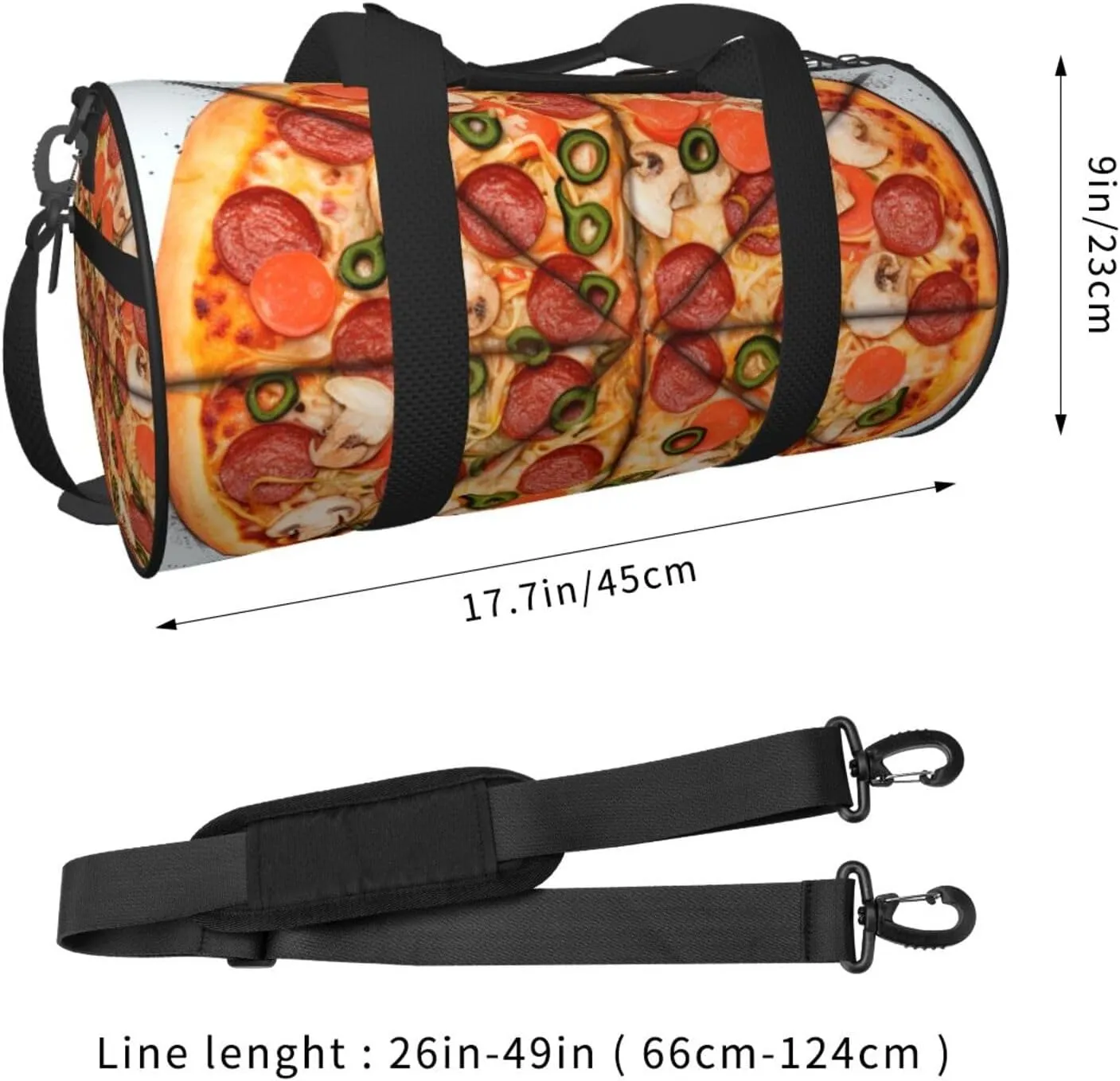 Travel Duffle Bag Weekender Bags for Men Women with Shoe Compartment Large Capacity Weekender Overnight Bag I Love Pizza Carry On Tote Bags Sport Gym Bag for Travel Yoga