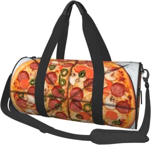 Travel Duffle Bag Weekender Bags for Men Women with Shoe Compartment Large Capacity Weekender Overnight Bag I Love Pizza Carry On Tote Bags Sport Gym Bag for Travel Yoga