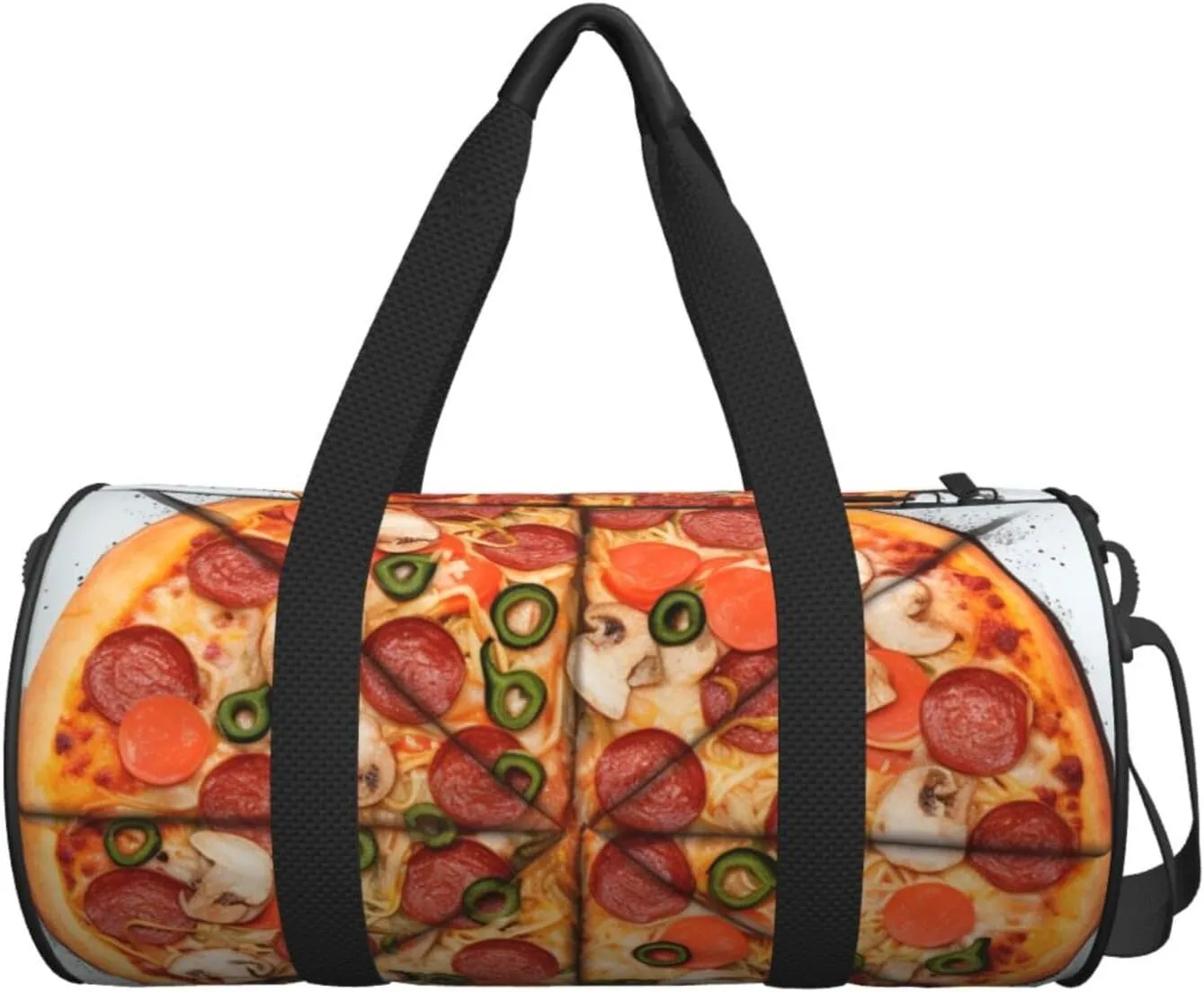 Travel Duffle Bag Weekender Bags for Men Women with Shoe Compartment Large Capacity Weekender Overnight Bag I Love Pizza Carry On Tote Bags Sport Gym Bag for Travel Yoga