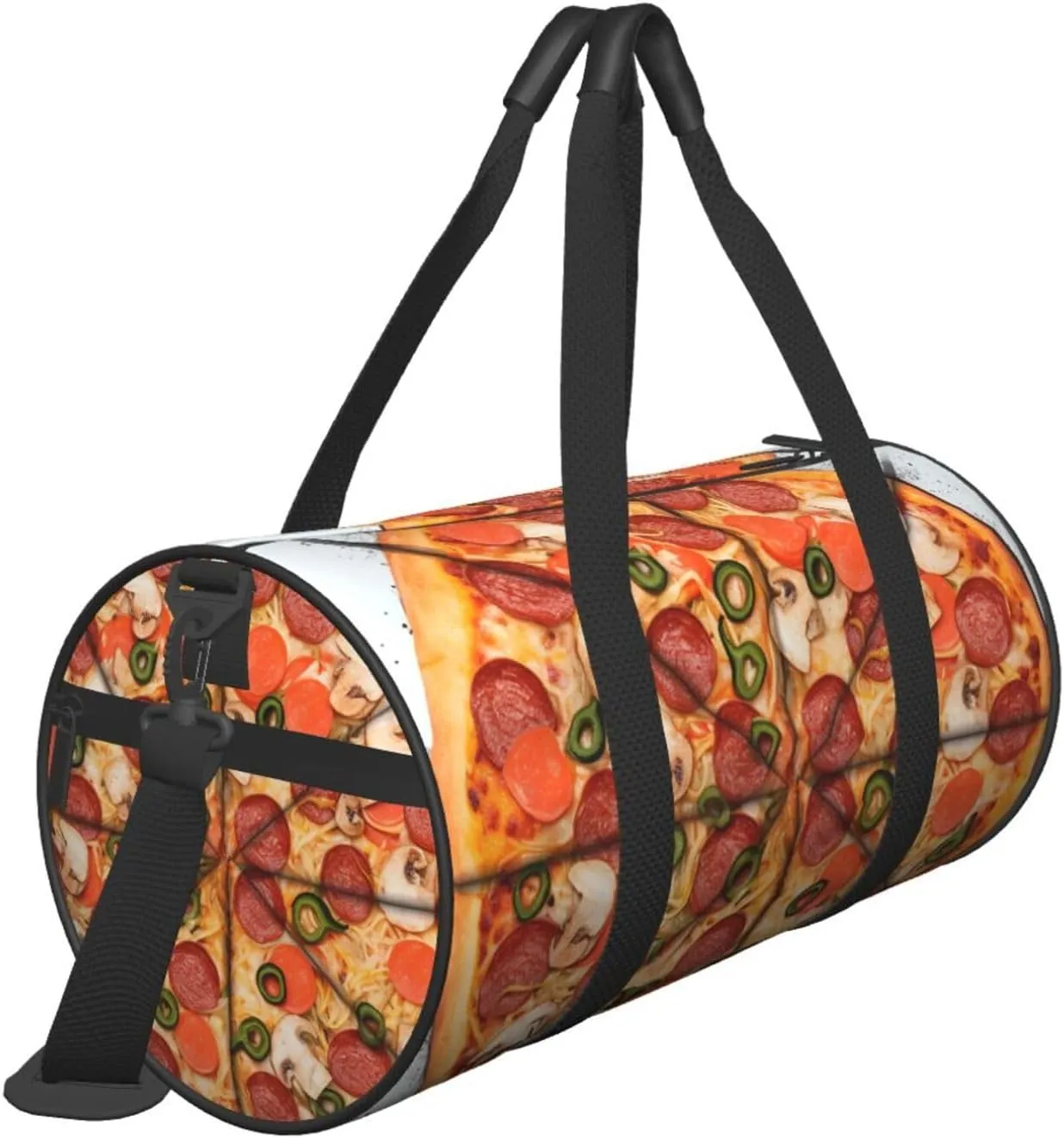 Travel Duffle Bag Weekender Bags for Men Women with Shoe Compartment Large Capacity Weekender Overnight Bag I Love Pizza Carry On Tote Bags Sport Gym Bag for Travel Yoga
