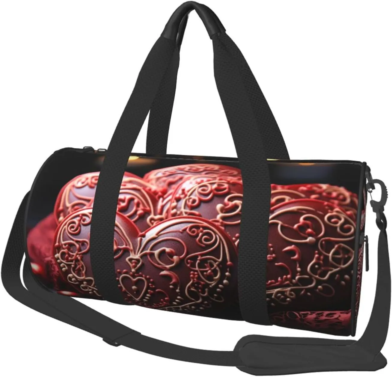 Travel Duffle Bag Weekender Bags for Men Women with Shoe Compartment Large Capacity Weekender Overnight Bag Romance Love Carry On Tote Bags Sport Gym Bag for Travel Yoga, Black, One Size