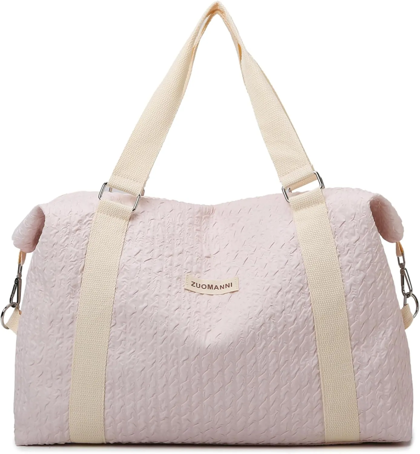 Travel Duffle Bag,Weekender Bags for Women Men,Overnight Carry On Tote Bags,Large Sports Gym Bags Portable Double Layer Wet Pocket Traveling Duffel Tote Bag Pink