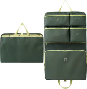 Travel Lingerie Organizer Bag, Hanging Storage for Bra Underwear Socks, Clean and Dirty Compartments (Green,One Size)
