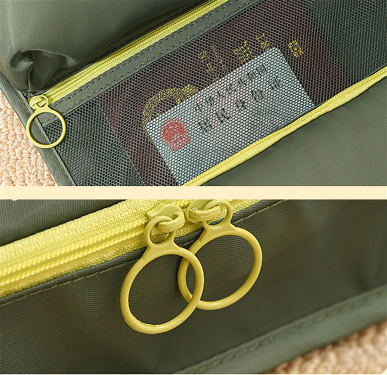 Travel Lingerie Organizer Bag, Hanging Storage for Bra Underwear Socks, Clean and Dirty Compartments (Green,One Size)