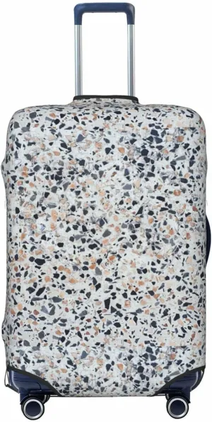 Travel Luggage Cover Suitcase Elastic Washable Granite Terrazzo Stone Texture Suitcase Protector Bag,Spandex Double-Sided Baggage Covers For Kid Adult,Large