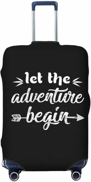 Travel Luggage Cover Suitcase Elastic Washable Let The Adventure Begin Suitcase Protector Bag,Anti-Scratch Double-Sided Baggage Covers,X-Large