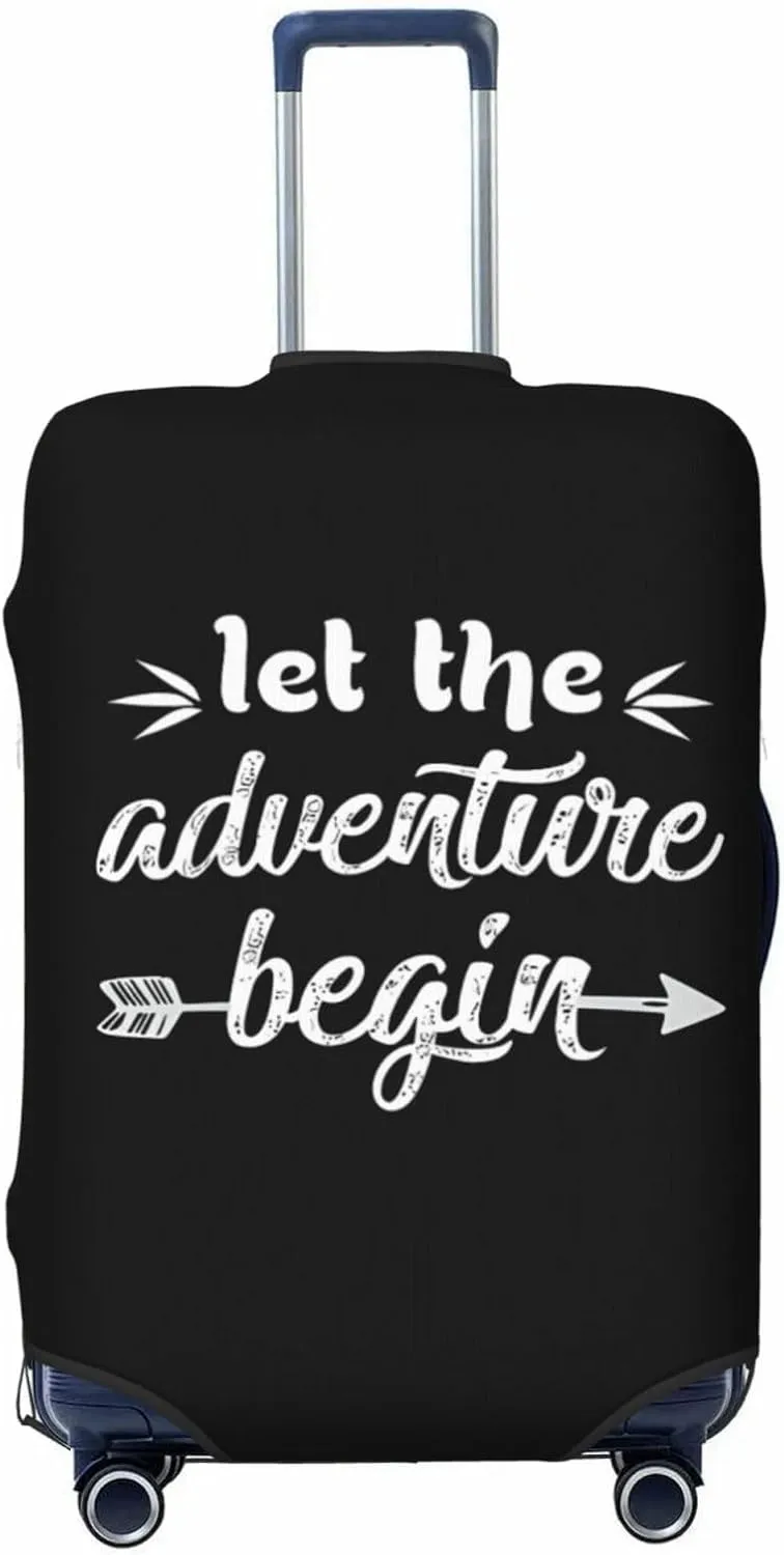 Travel Luggage Cover Suitcase Elastic Washable Let The Adventure Begin Suitcase Protector Bag,Anti-Scratch Double-Sided Baggage Covers,X-Large