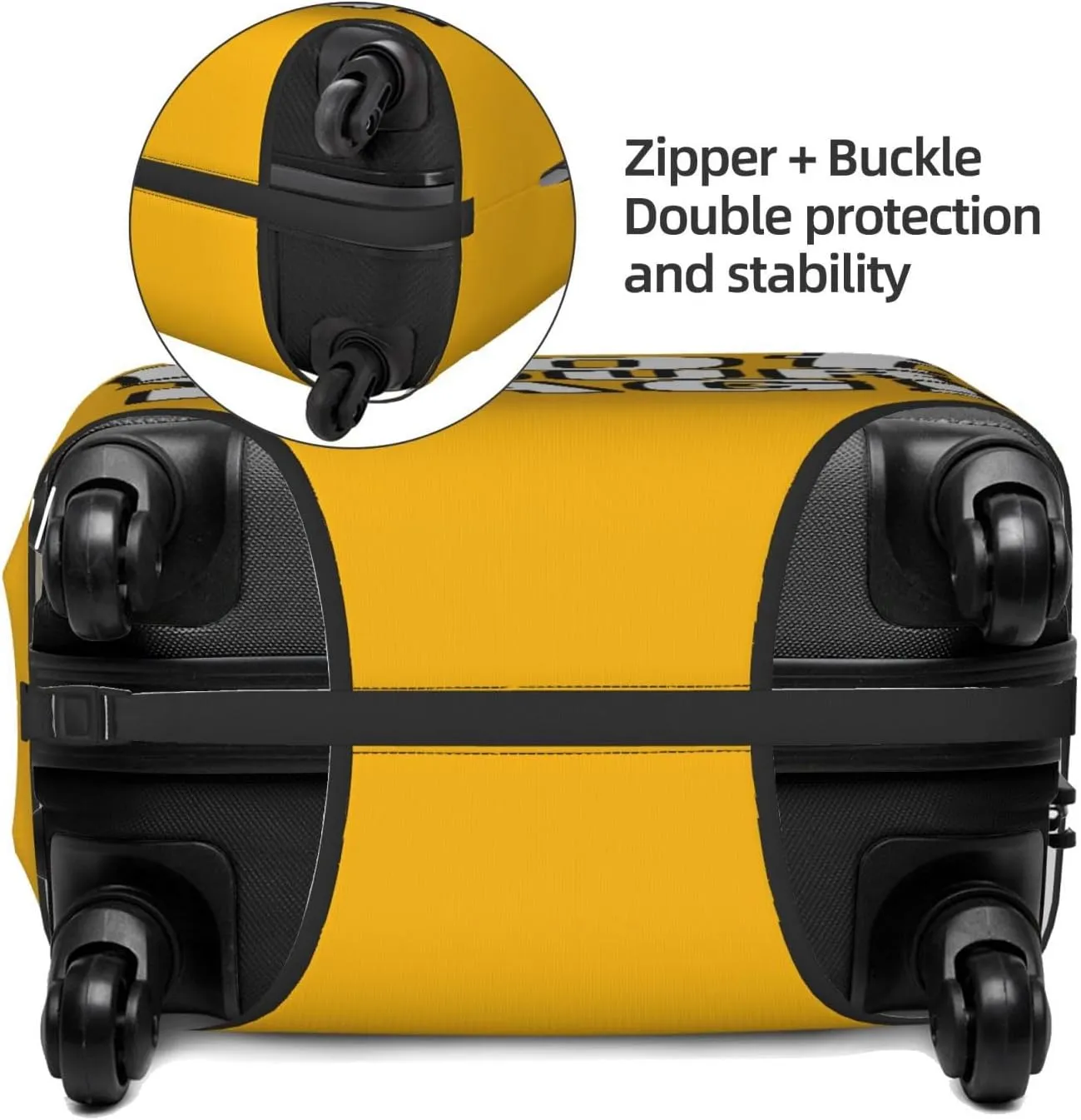 Travel Luggage Cover Suitcase Elastic Washable Not Your Bag Yellow Suitcase Protector Bag,Spandex With Zipper Closure Baggage Covers For Kid Adult,Large