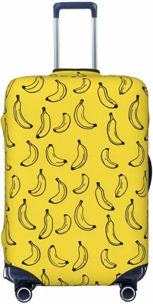 Travel Luggage Cover Suitcase Elastic Washable Stretch Banana Yellow Suitcase Protector Bag,Anti-Scratch Dust-Proof Double-Sided Baggage Covers For Wheeled Suitcase Kid Adult