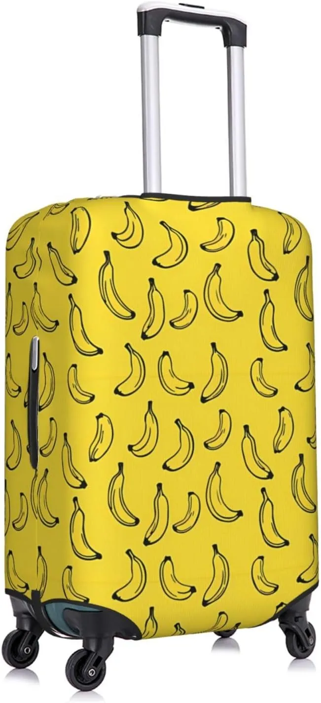 Travel Luggage Cover Suitcase Elastic Washable Stretch Banana Yellow Suitcase Protector Bag,Anti-Scratch Dust-Proof Double-Sided Baggage Covers For Wheeled Suitcase Kid Adult
