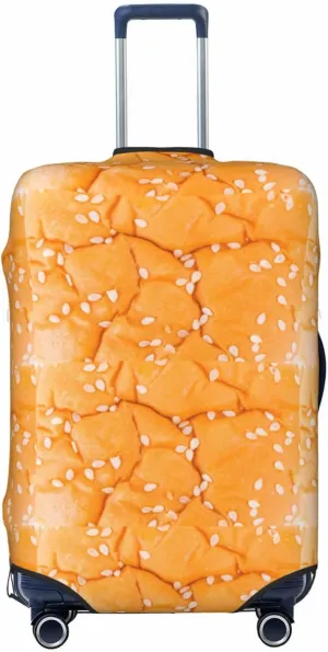 Travel Luggage Cover Suitcase Elastic Washable Stretch Chicken Hamburger Texture Suitcase Protector Bag,Anti-Scratch Spandex Double-Sided Baggage Covers,Medium