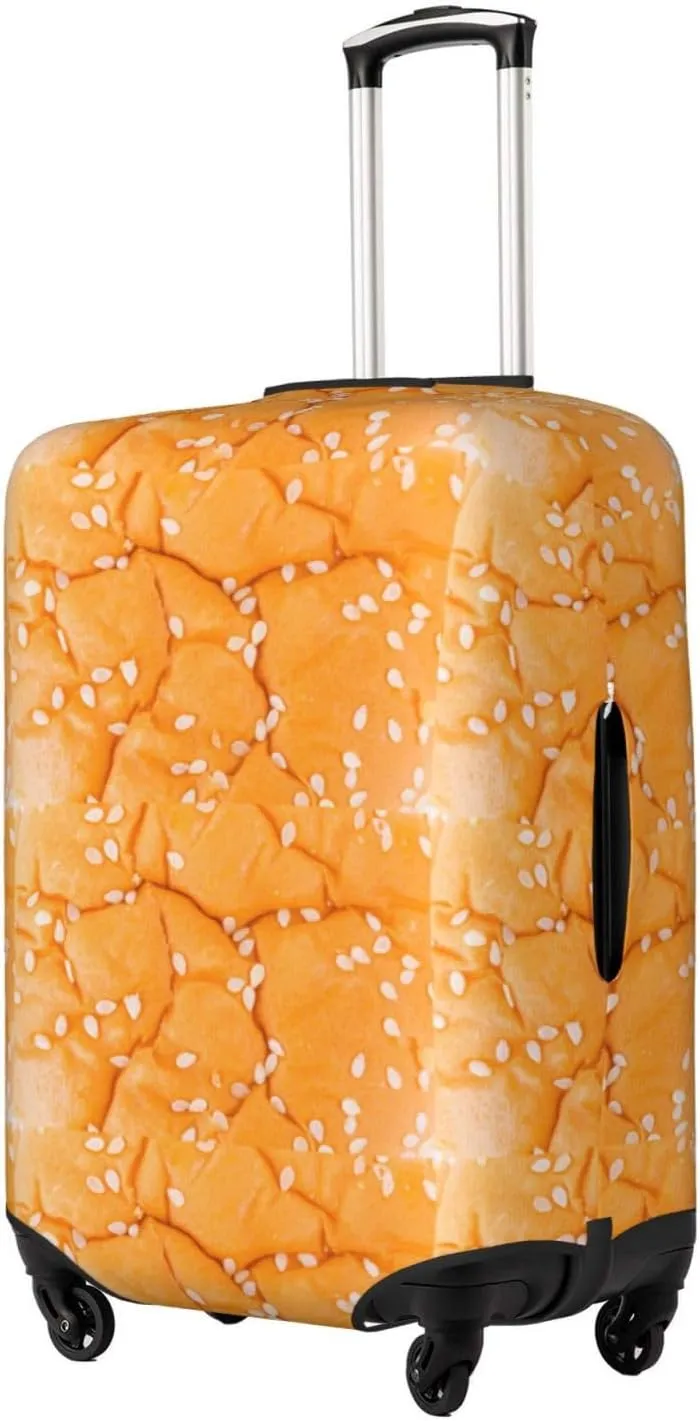 Travel Luggage Cover Suitcase Elastic Washable Stretch Chicken Hamburger Texture Suitcase Protector Bag,Anti-Scratch Spandex Double-Sided Baggage Covers,Medium
