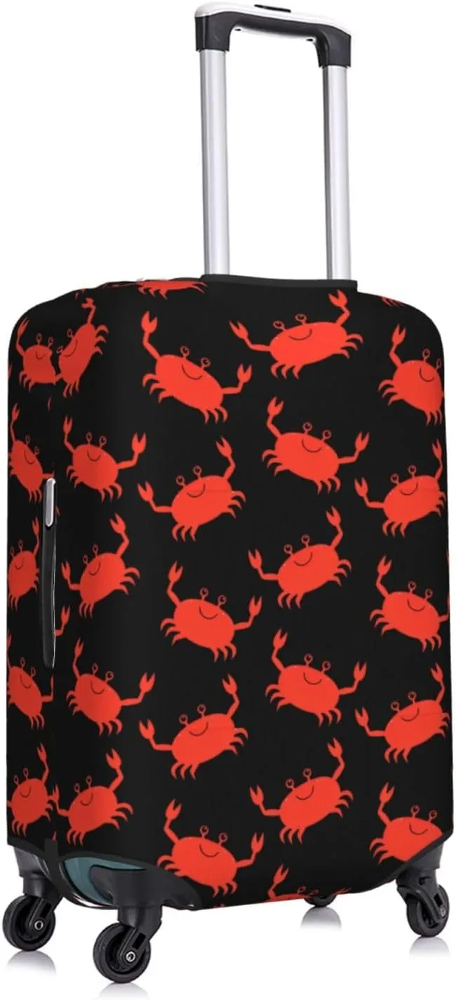Travel Luggage Cover Suitcase Elastic Washable Stretch Cute Crab Suitcase Protector Bag,Anti-Scratch Spandex Double-Sided Baggage Covers For Wheeled Suitcase Kid Adult