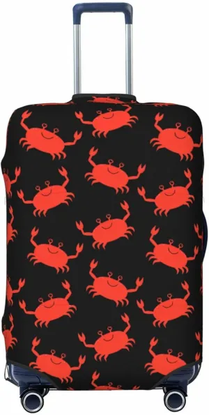 Travel Luggage Cover Suitcase Elastic Washable Stretch Cute Crab Suitcase Protector Bag,Anti-Scratch Spandex Double-Sided Baggage Covers For Wheeled Suitcase Kid Adult