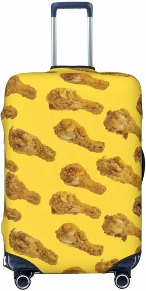 Travel Luggage Cover Suitcase Elastic Washable Stretch Funny Fried Chicken Legs Suitcase Protector Bag,Anti-Scratch Dust-Proof Double-Sided Baggage Covers For Wheeled Suitcase Kid Adult