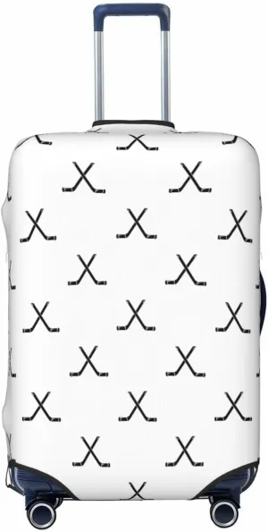 Travel Luggage Cover Suitcase Elastic Washable Stretch Hockey Sticks Print Suitcase Protector Bag,Anti-Scratch Spandex Double-Sided Baggage Covers For Wheeled Suitcase Kid Adult