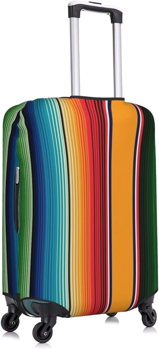 Travel Luggage Cover Suitcase Elastic Washable Stretch Mexican Serape Stripes Suitcase Protector Bag,Anti-Scratch Dust-Proof Double-Sided Baggage Covers For Wheeled Suitcase Kid Adult