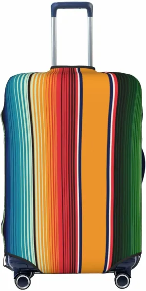 Travel Luggage Cover Suitcase Elastic Washable Stretch Mexican Serape Stripes Suitcase Protector Bag,Anti-Scratch Dust-Proof Double-Sided Baggage Covers For Wheeled Suitcase Kid Adult
