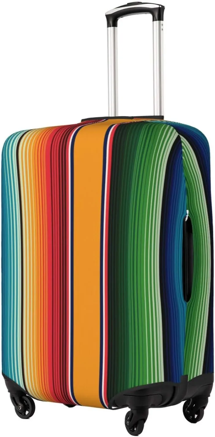 Travel Luggage Cover Suitcase Elastic Washable Stretch Mexican Serape Stripes Suitcase Protector Bag,Anti-Scratch Dust-Proof Double-Sided Baggage Covers For Wheeled Suitcase Kid Adult