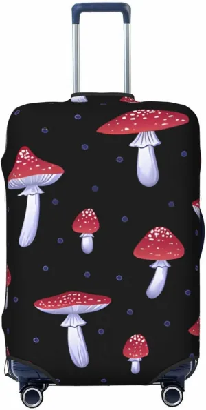 Travel Luggage Cover Suitcase Elastic Washable Stretch Red Mushrooms Spotted Suitcase Protector Bag,Anti-Scratch Spandex Double-Sided Baggage Covers For Wheeled Suitcase Kid Adult